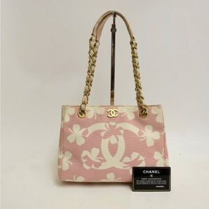 CHANEL CC Clover Printed Canvas Shoulder Bag